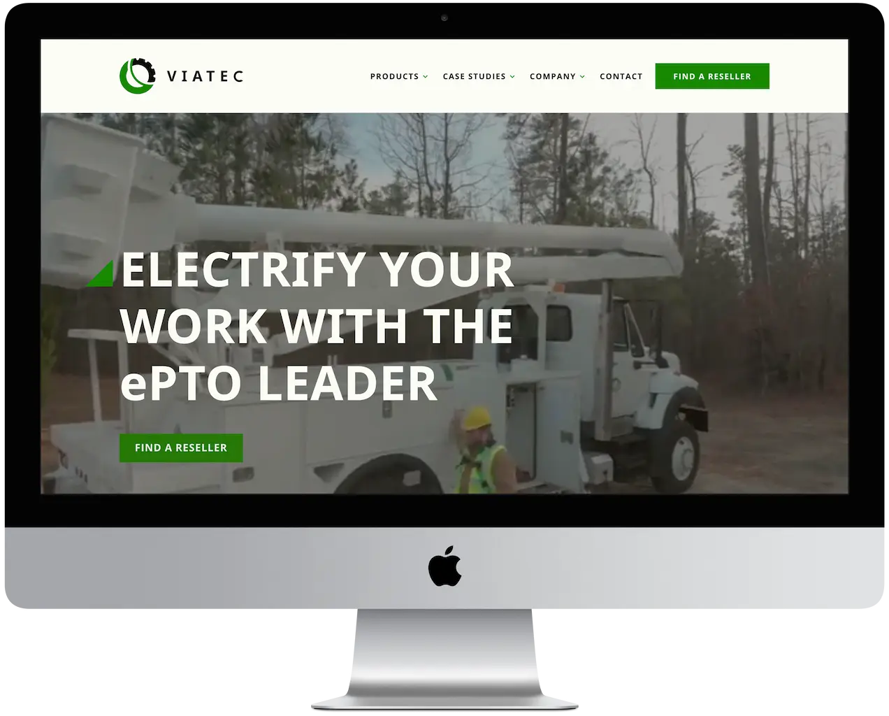 Homepage of Viatec’s website, displayed on a desktop computer.